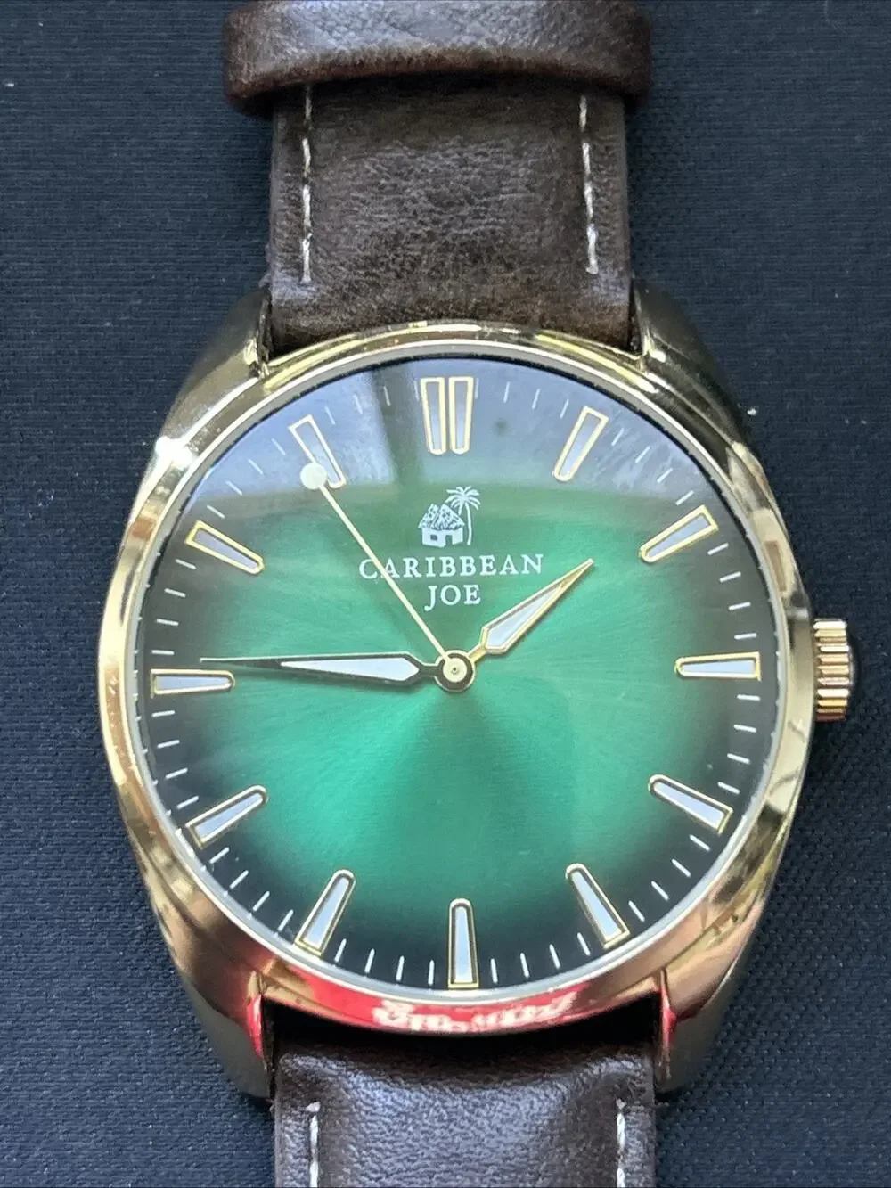 Caribbean Joe Gold Tone Green Dial Men’s Watch